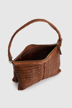 Allegra Leather Weave Shoulder Bag