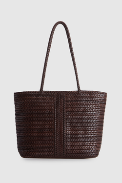 Allegra Leather Weave Tote Bag