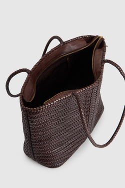 Allegra Leather Weave Tote Bag