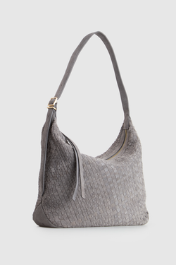 Kaia Suede Leather Weave Hobo Bag