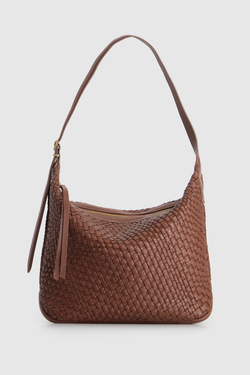 Kaia Leather Weave Hobo Bag