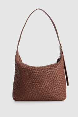 Kaia Leather Weave Hobo Bag