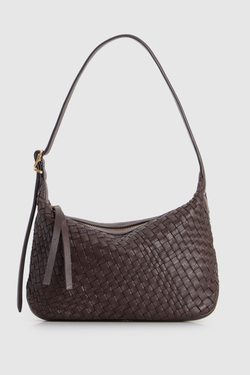 Kaia Leather Weave Shoulder Bag