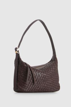 Kaia Leather Weave Shoulder Bag