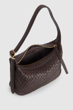 Kaia Leather Weave Shoulder Bag