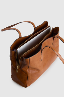 Lenora Leather Work Tote Bag
