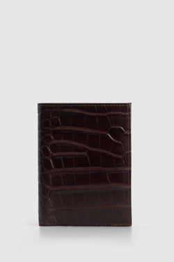 Quincy Leather Croc Pssport Holder