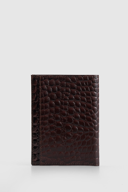 Quincy Leather Croc Pssport Holder
