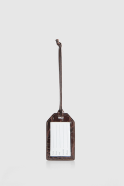 Quincy Leather Croc Luggage Tag
