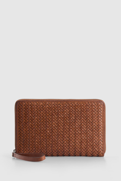 Lina Leather Weave Travel Wallet