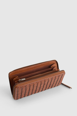 Lina Leather Weave Large Wallet