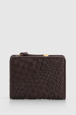 Kaia Leather Weave Small Wallet