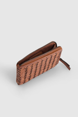 Lina Leather Weave Coin Purse