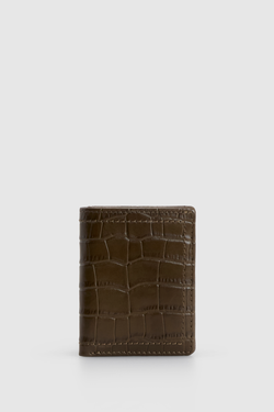 Dahlia Leather Croc Credit Card