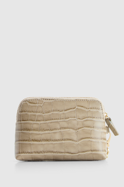 Dahlia Leather Croc Coin Purse