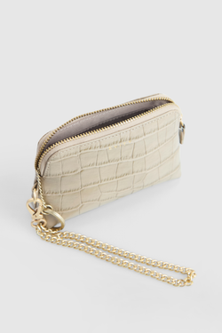 Dahlia Leather Croc Coin Purse