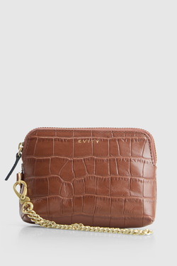 Dahlia Leather Croc Coin Purse