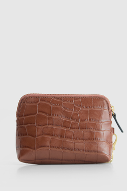 Dahlia Leather Croc Coin Purse