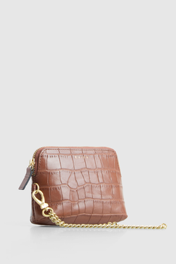 Dahlia Leather Croc Coin Purse