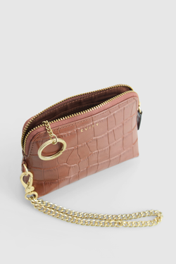 Dahlia Leather Croc Coin Purse