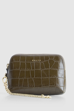 Dahlia Leather Croc Coin Purse