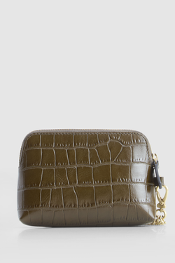 Dahlia Leather Croc Coin Purse