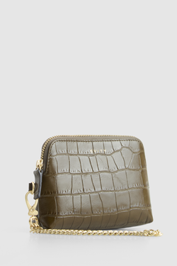 Dahlia Leather Croc Coin Purse