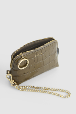 Dahlia Leather Croc Coin Purse