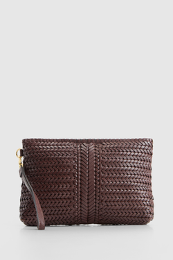 Allegra Leather Weave Medium Pouch
