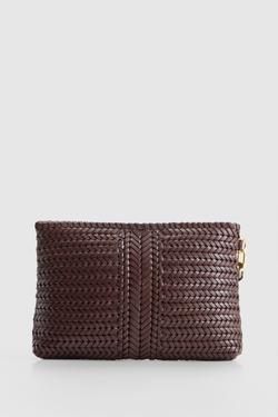 Allegra Leather Weave Medium Pouch