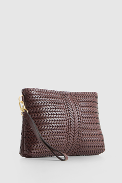 Allegra Leather Weave Medium Pouch