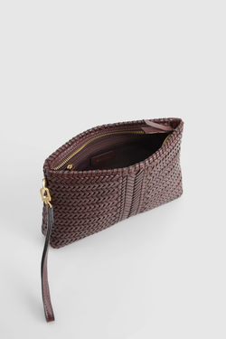Allegra Leather Weave Medium Pouch