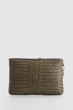 Allegra Leather Weave Medium Pouch