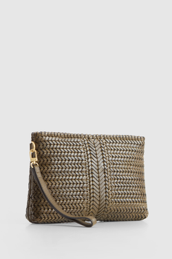 Allegra Leather Weave Medium Pouch