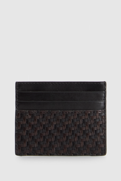 Logan Leather Weave CC Holder
