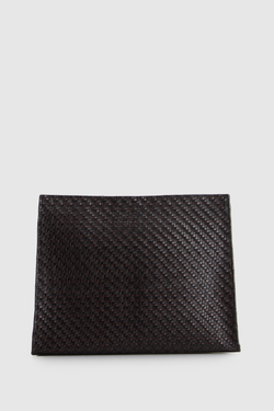 Logan Leather Weave Pouch