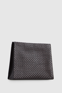 Logan Leather Weave Pouch