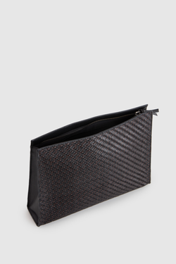 Logan Leather Weave Pouch
