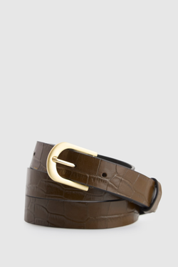 Lila Croc Emboss Belt