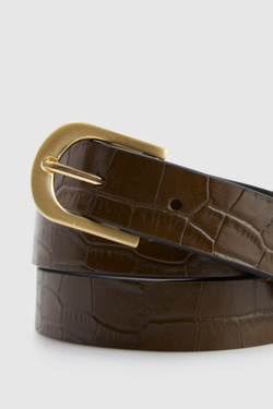Lila Croc Emboss Belt
