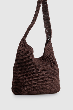 Fallon Straw Large Shoulder Bag