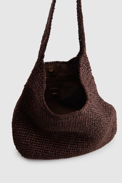 Fallon Straw Large Shoulder Bag