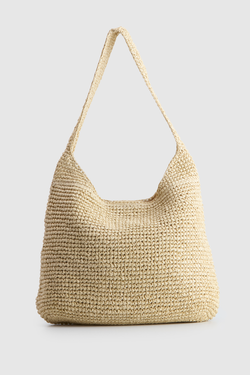 Fallon Straw Large Shoulder Bag