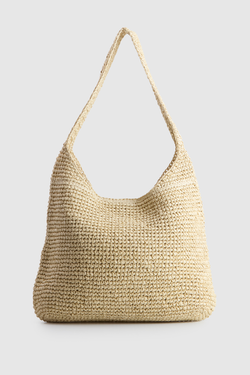 Fallon Straw Large Shoulder Bag