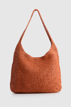 Fallon Straw Large Shoulder Bag