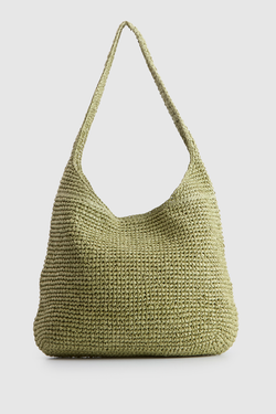 Fallon Straw Large Shoulder Bag