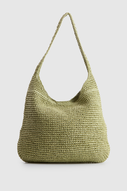 Fallon Straw Large Shoulder Bag