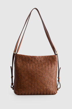 Lina Leather Weave Backpack