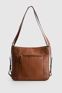 Lina Leather Weave Backpack