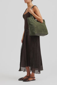 Alexa Leather Suede Tote Bag